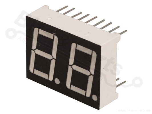 Digit display LED 7-segments 1.4cm red - 2-way common cathode